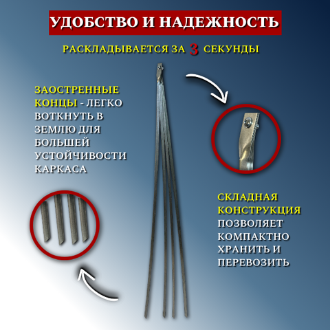 Каркас Остов для зимнего укрытия растений 80 см, 3 шт Благодатное земледелие