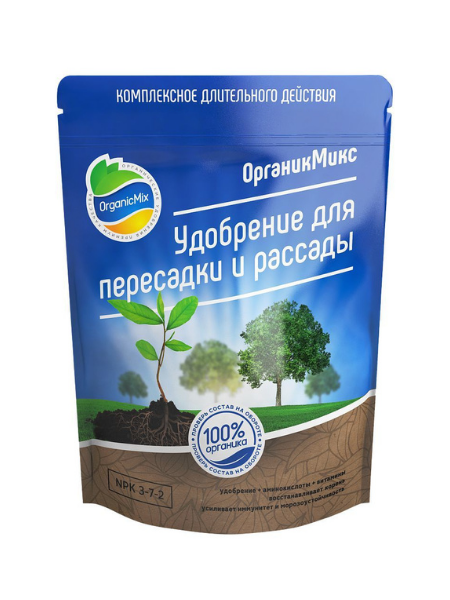 Удобрение для пересадки и рассады 850 г Органик Микс Удобрение для пересадки и рассады 850 г Органик Микс