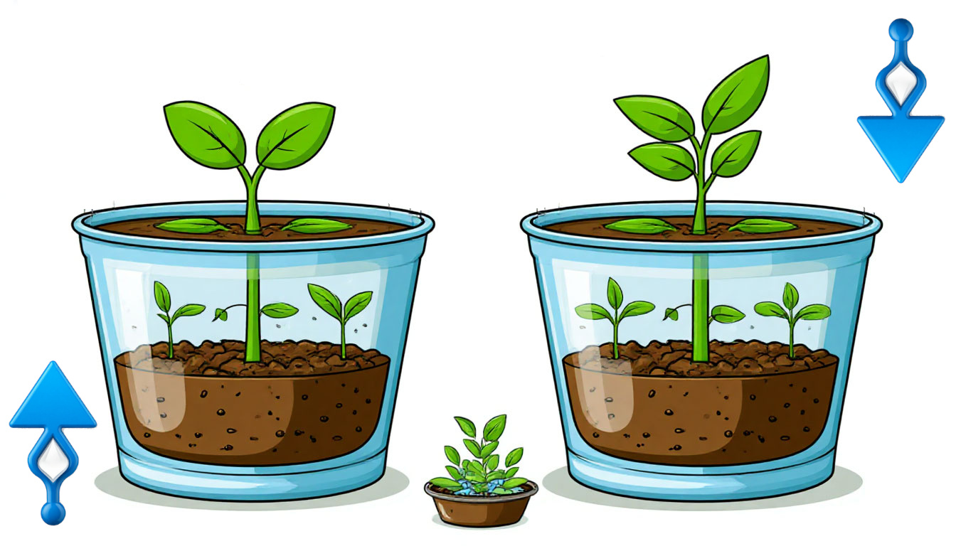 Траектория движения воды при разных способах полива определяет качество увлажнения грунта.