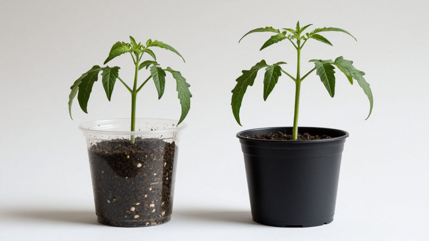 Влияние объёма тары на развитие надземной части и корней за 25 дней выращивания.