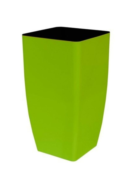 Кашпо для цветов со вставкой ЖАСМИН 16х16х26 см высота вставки 15 см оливковый