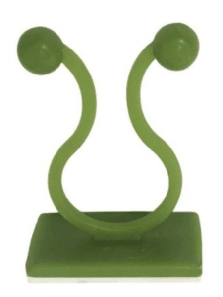 Клипсы садовые для растений самоклеящиеся зеленые 10 шт