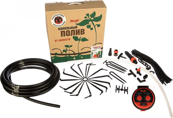 Капельный полив Жук от ёмкости на 30 растений с таймером полива