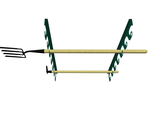 Держатель потолочно-настенный для инструмента садовый Завиток зеленый МС-Про