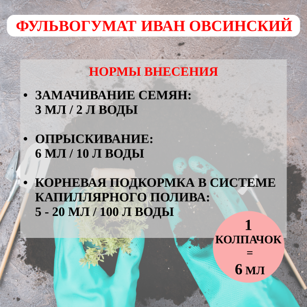 Удобрение Фульвогумат Иван Овсинский для питания растений 10 л