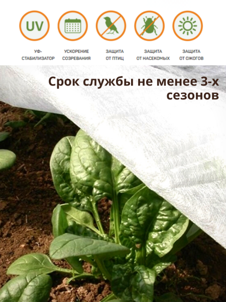 Укрывной материал Грядка в порядке с УФ стабилизатором белый 17 г/м2, 3,2 х 10 м Благодатное Земледелие