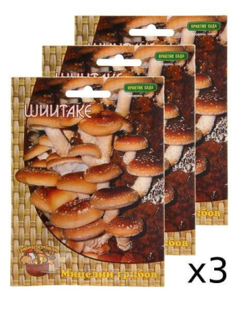 Мицелий грибов Шиитаке на деревянных палочках 12 шт, 3 шт