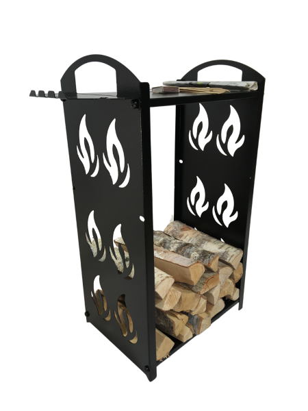 Дровница металлическая Пламя для камина и печи МС-Про
