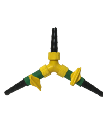 Тройник для шланга d 10-20 мм с двумя вентилями, 2 шт