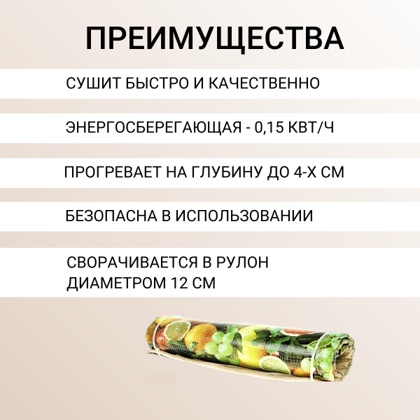 Сушилка для овощей и фруктов без терморегулятора Самобранка 75х50, 2 шт