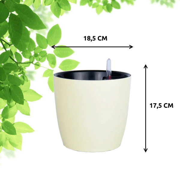 Горшок с автополивом Комфорт 3,5 л ПИ-25-8ТХ d-16 h-17 см Кремовый Горшок с автополивом Комфорт 3,5 л ПИ-25-8ТХ d-16 h-17 см Кремовый