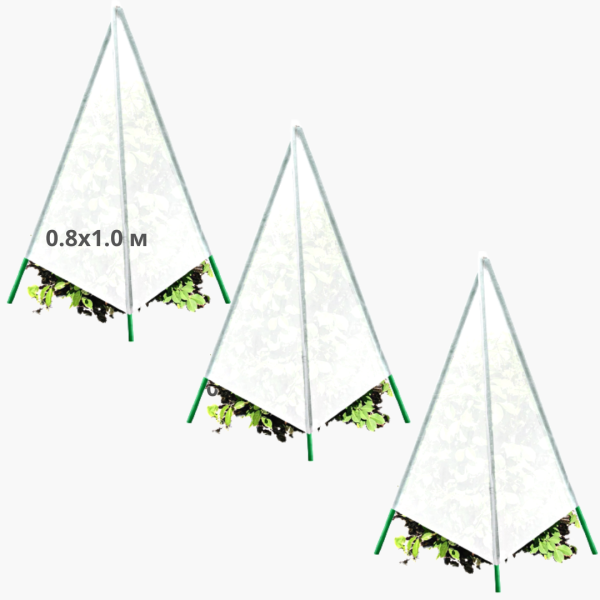 Зимнее укрытие с УФ Рукав с опорами для растений 60 г/м2, 80 х 100 см, 3 шт Зимнее укрытие с УФ Рукав с опорами для растений 60 г/м2, 80 х 100 см, 3 шт