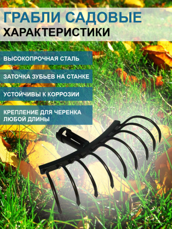 Грабли садовые прочные 25 см без черенка Благодатное земледелие (Товары, которые скоро пропадут из магазина) Грабли садовые прочные 25 см без черенка Благодатное земледелие (Товары, которые скоро пропадут из магазина)