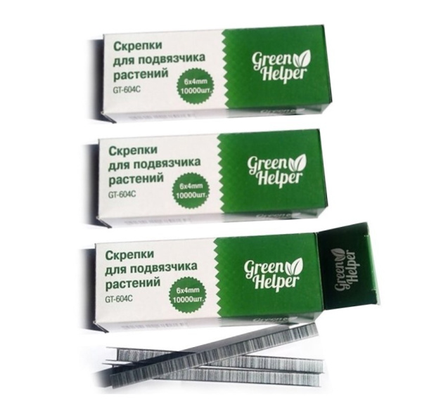 Скрепки для подвязчика Тапенера 6x4, 3 уп по 10000 шт