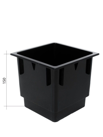 Кашпо для цветов со вставкой ЖАСМИН 16х16х26 см высота вставки 15 см белый