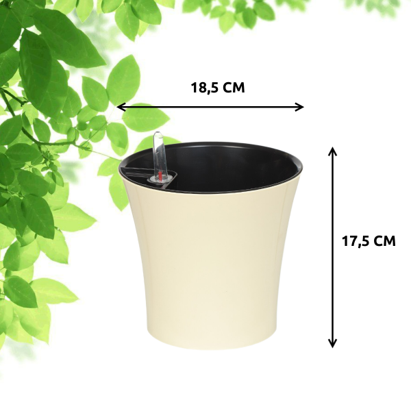 Горшок с автополивом Комфорт 2,5 л ПИ-24-8ТХ d-18 h-17 см Бежевый Горшок с автополивом Комфорт 2,5 л ПИ-24-8ТХ d-18 h-17 см Бежевый