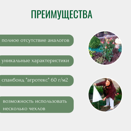 Зимнее укрытие с УФ Зимний Домик для роз 60 г/м2, 75 см