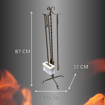 Набор для камина Лотос Бронза 3 предмета кочерга, щётка, совок Благодатное земледелие
