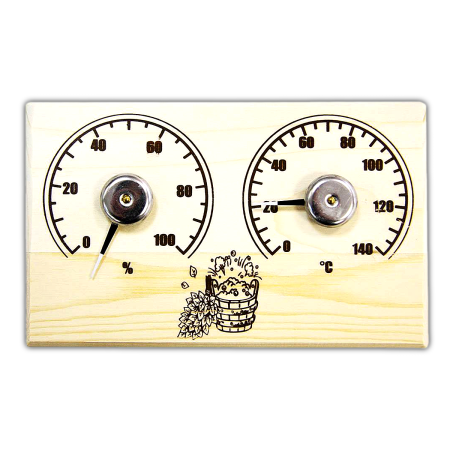 Банная станция СБО-2тг открытая термометр + гигрометр прямоугольная