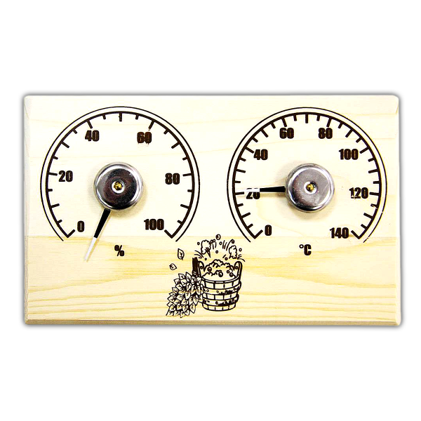 Банная станция СБО-2тг открытая термометр + гигрометр прямоугольная Банная станция СБО-2тг открытая термометр + гигрометр прямоугольная