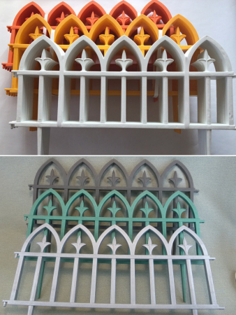 Декоративное ограждение Кованый цветок 5 секций, 3 м желтый