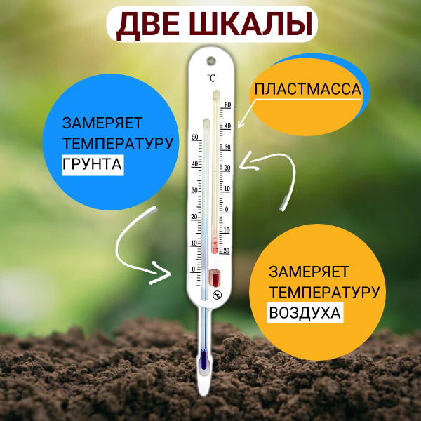 Термометр для почвы с двумя шкалами ТБП