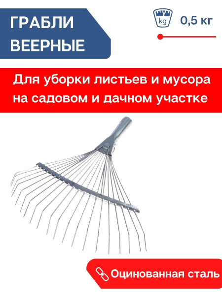 Грабли веерные проволочные металлические без черенка Репка Грабли веерные проволочные металлические без черенка Репка