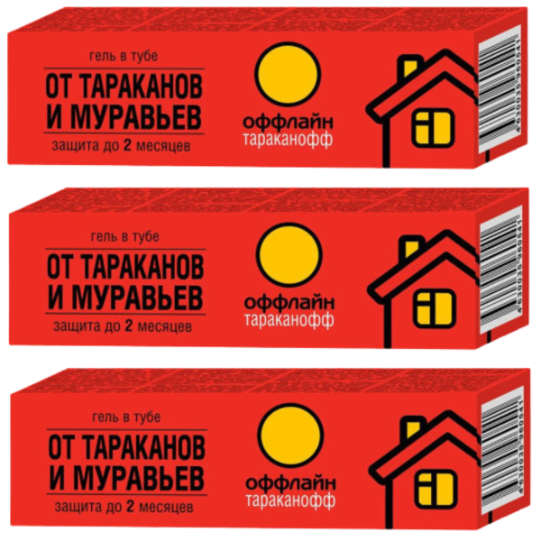 Тараканофф оффлайн Гель от тараканов и муравьев, туба 20 мл 3 шт Тараканофф оффлайн Гель от тараканов и муравьев, туба 20 мл 3 шт