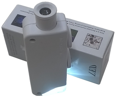 Карманный микроскоп 160х-200х, с подсветкой