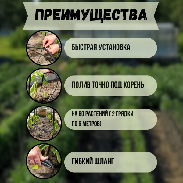 Капельный полив Жук от водопровода на 60 растений