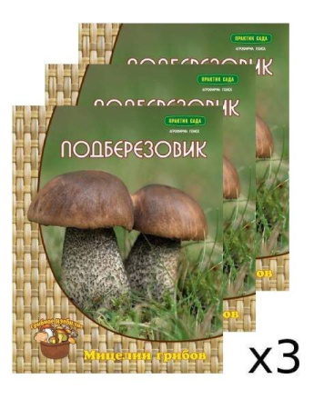 Мицелий грибов Подберёзовик на компосте 60 мл, 3 шт
