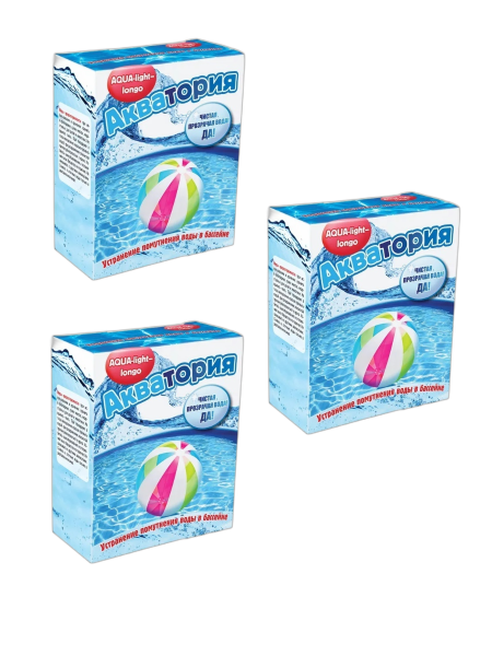 Акватория AQUA-light-longo для устранения помутнения воды в бассейне 500 г, 3 шт Акватория AQUA-light-longo для устранения помутнения воды в бассейне 500 г, 3 шт