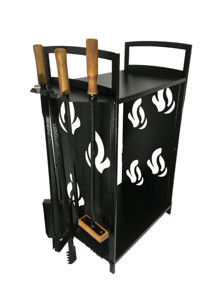 Дровница металлическая Жар с каминным набором Медный антик МС-Про