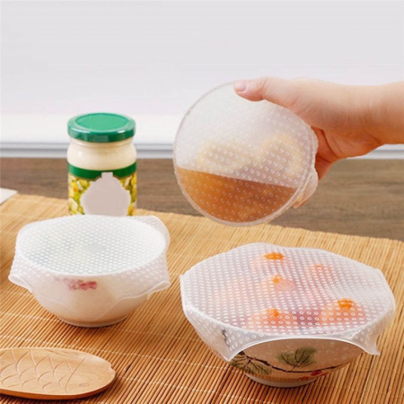 Стрейч крышка из силикона набор из 5 шт HK-3942 Silicon Fresh Bag