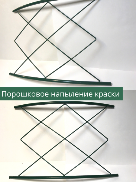 Арка садовая металлическая разборная Ромб h 250 см, зеленая