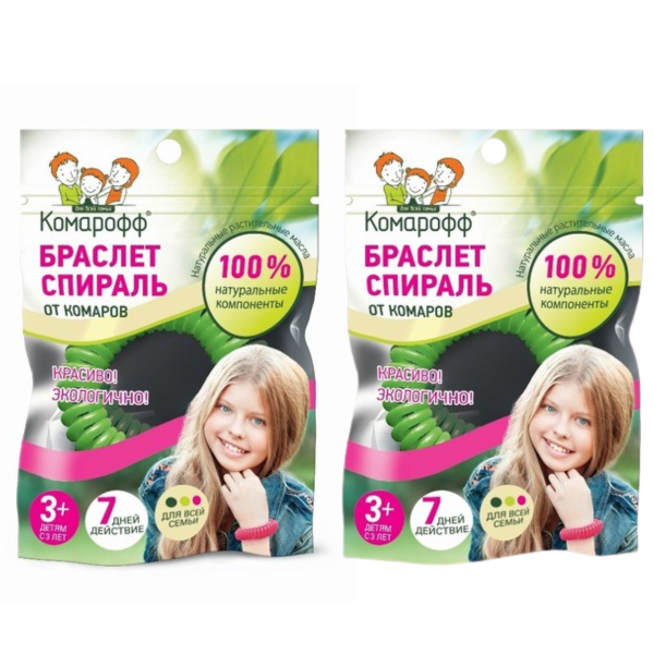 Комарофф браслет от комаров средство репеллентное 2 шт Комарофф браслет от комаров средство репеллентное 2 шт