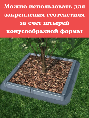 Садовый пластиковый бордюр h 110 мм и длиной 1 м, 4 секции