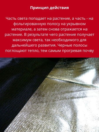 Укрывной материал Грядка в порядке двойное тепло для теплицы с УФ стабилизатором чёрный фольгированный 90 г/м2, 1,6 х 5 м Благодатное Земледелие