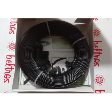 Набор для сада Клипсы 8 шт, Трос металлополимерный шпалерный 100 м диаметром 2,5 мм, черный ПРШ-2,5 (Товары, которые скоро пропадут из магазина)