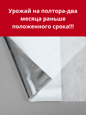 Укрывной материал Грядка в порядке для теплицы с УФ стабилизатором белый фольгированный двойное тепло 90 г/м2, 1,6 х 5 м Благодатное Земледелие