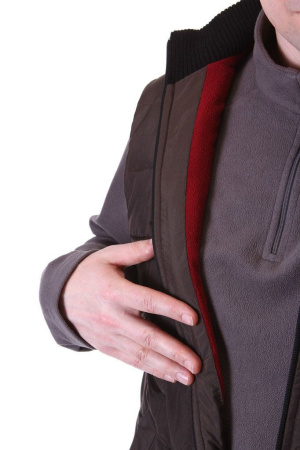 Жилет с оленьей шерстью зеленый, коричневый, синий