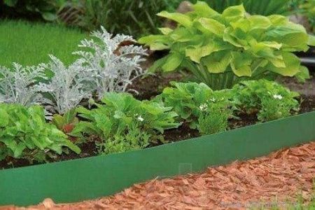 Бордюрная лента 20 см х 10 м толщина 2 мм зеленая