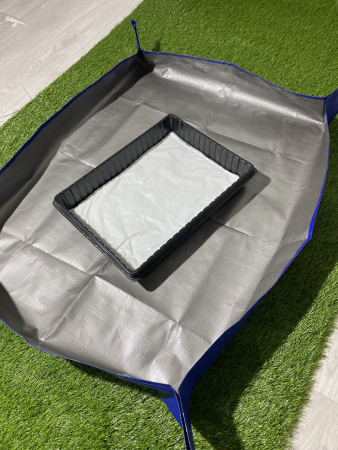 Коврик для пересадки растений ЗемлеДелица серо-синий с липучками 180 г/м2, 80 х 100 см, 1 шт Благодатное земледелие