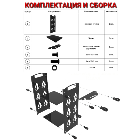 Дровница металлическая Пламя для камина и печи МС-Про