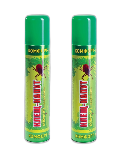 Аэрозоль Клещ-Капут КОМФОРТ от клещей 270 см куб, 2 шт