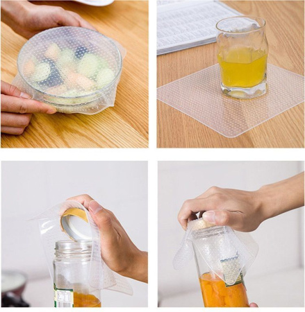 Стрейч крышка из силикона набор из 5 шт HK-3942 Silicon Fresh Bag