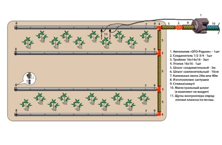 Комплект автополива АКП-6 ОГО-Родник-2