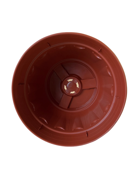 Кашпо №21 с переливом 3,7 л терракот + Усы для кашпо Крученые 48 см терракот, 3 шт