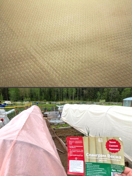 Укрывной материал с УФ Спанграм бежевый весна 40 г/м2, 1,6 х 12 м