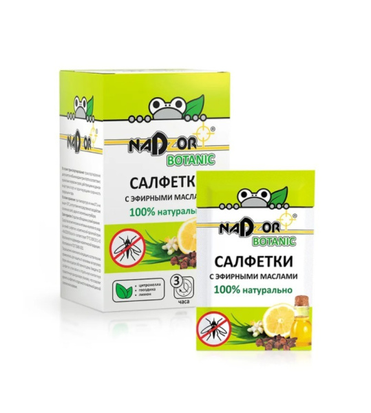 Салфетки влажные с эфирным маслом от комаров 10 шт Nature Botanic Салфетки влажные с эфирным маслом от комаров 10 шт Nature Botanic